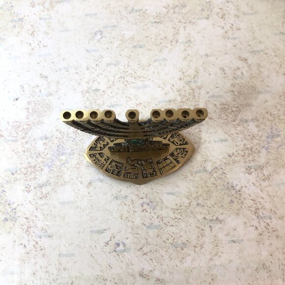 Israel Judaica Art Metalwor, Collectible Brass Menorah Alexa Name Engrav… - Picture 8 of 13